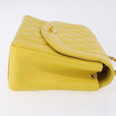 CHANEL Matelasse Chain Shoulder Bag Lamb Skin Yellow Gold Tone CC Auth 195325V-4
