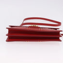 Salvatore Ferragamo Gancini Hand Bag Leather 2way Red Gold Tone Auth 195327A-11