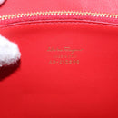 Salvatore Ferragamo Gancini Hand Bag Leather 2way Red Gold Tone Auth 195327A-19