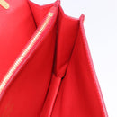 Salvatore Ferragamo Gancini Hand Bag Leather 2way Red Gold Tone Auth 195327A-21