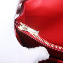 Salvatore Ferragamo Gancini Hand Bag Leather 2way Red Gold Tone Auth 195327A-26