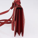 Salvatore Ferragamo Gancini Hand Bag Leather 2way Red Gold Tone Auth 195327A-4
