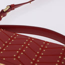 Salvatore Ferragamo Gancini Hand Bag Leather 2way Red Gold Tone Auth 195327A-8