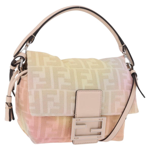 FENDI Zucca Canvas Mamma Baguette Shoulder Bag Multicolor 8BS105 Auth 195329SM