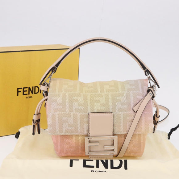 FENDI Zucca Canvas Mamma Baguette Shoulder Bag Multicolor 8BS105 Auth 195329SM