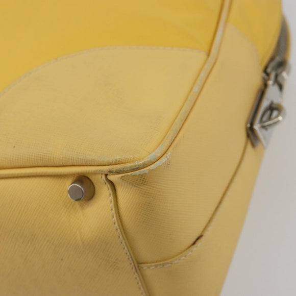 PRADA Tote Bag Canvas Yellow Silver Auth 195332A