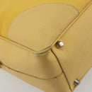 PRADA Tote Bag Canvas Yellow Silver Auth 195332A-9