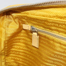 PRADA Tote Bag Canvas Yellow Silver Auth 195332A-22