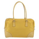 PRADA Tote Bag Canvas Yellow Silver Auth 195332A-2