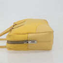 PRADA Tote Bag Canvas Yellow Silver Auth 195332A-4