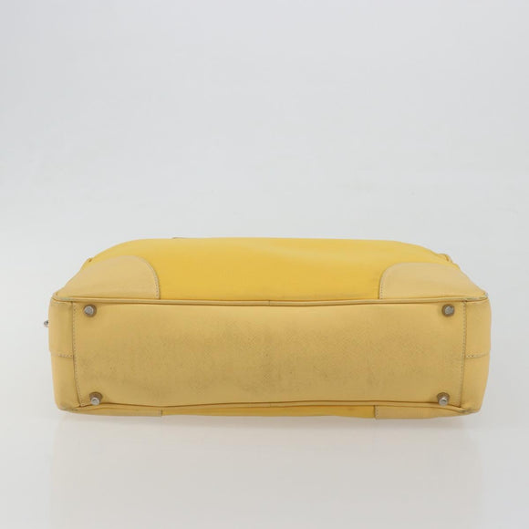 PRADA Tote Bag Canvas Yellow Silver Auth 195332A