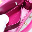 CHANEL Matelasse Chain Shoulder Pouch Canvas 2way Pink Gold CC Auth 195334V-19