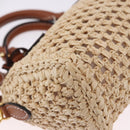 LOUIS VUITTON Nano Speedy Hand Bag Raffia 2way Beige Gold M83525 LV Auth 195336SAM-15