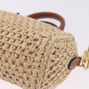 LOUIS VUITTON Nano Speedy Hand Bag Raffia 2way Beige Gold M83525 LV Auth 195336SAM-16