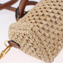 LOUIS VUITTON Nano Speedy Hand Bag Raffia 2way Beige Gold M83525 LV Auth 195336SAM-17