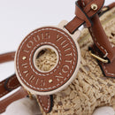 LOUIS VUITTON Nano Speedy Hand Bag Raffia 2way Beige Gold M83525 LV Auth 195336SAM-19