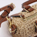 LOUIS VUITTON Nano Speedy Hand Bag Raffia 2way Beige Gold M83525 LV Auth 195336SAM-10