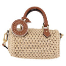 LOUIS VUITTON Nano Speedy Hand Bag Raffia 2way Beige Gold M83525 LV Auth 195336SAM-13