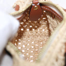 LOUIS VUITTON Nano Speedy Hand Bag Raffia 2way Beige Gold M83525 LV Auth 195336SAM-22