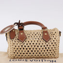 LOUIS VUITTON Nano Speedy Hand Bag Raffia 2way Beige Gold M83525 LV Auth 195336SAM-12