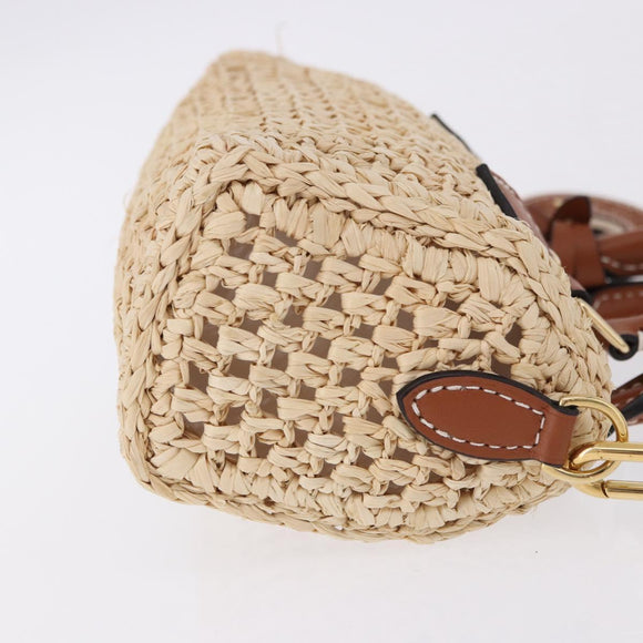 LOUIS VUITTON Nano Speedy Hand Bag Raffia 2way Beige Gold M83525 LV Auth 195336SAM