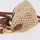 LOUIS VUITTON Nano Speedy Hand Bag Raffia 2way Beige Gold M83525 LV Auth 195336SAM-4