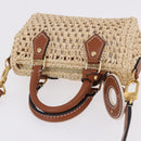 LOUIS VUITTON Nano Speedy Hand Bag Raffia 2way Beige Gold M83525 LV Auth 195336SAM-6