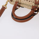 LOUIS VUITTON Nano Speedy Hand Bag Raffia 2way Beige Gold M83525 LV Auth 195336SAM-7