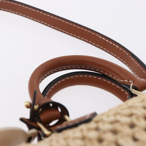LOUIS VUITTON Nano Speedy Hand Bag Raffia 2way Beige Gold M83525 LV Auth 195336SAM
