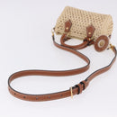 LOUIS VUITTON Nano Speedy Hand Bag Raffia 2way Beige Gold M83525 LV Auth 195336SAM-9