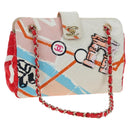 CHANEL Matelasse Chain Shoulder Bag Canvas Multicolor Gold CC Auth 195337SM-1