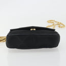 CHANEL Matelasse Chain Shoulder Bag Satin Black Gold CC Auth 195338A-5