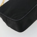 CHANEL Matelasse Chain Shoulder Bag Satin Black Gold CC Auth 195338A-18