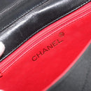 CHANEL Matelasse Chain Shoulder Bag Satin Black Gold CC Auth 195338A-21