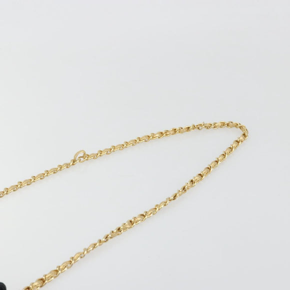 CHANEL Matelasse Chain Shoulder Bag Satin Black Gold CC Auth 195338A