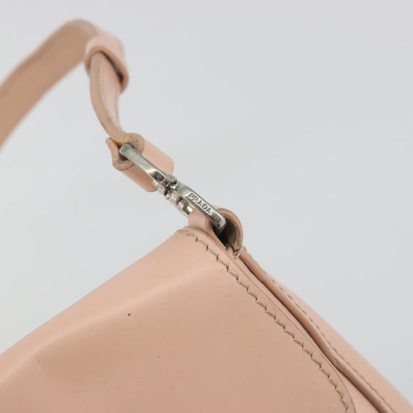 PRADA Creo Shoulder Bag Leather Pink Silver Auth 195340A
