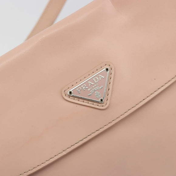 PRADA Creo Shoulder Bag Leather Pink Silver Auth 195340A