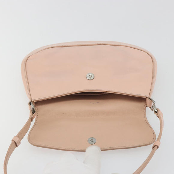 PRADA Creo Shoulder Bag Leather Pink Silver Auth 195340A