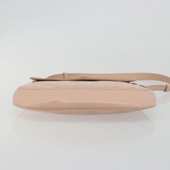 PRADA Creo Shoulder Bag Leather Pink Silver Auth 195340A