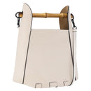 LOEWE Bamboo Bucket Hand Bag Leather 2way Ivory Auth 195342A-1