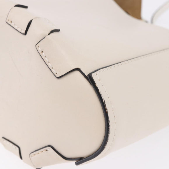 LOEWE Bamboo Bucket Hand Bag Leather 2way Ivory Auth 195342A