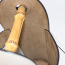 LOEWE Bamboo Bucket Hand Bag Leather 2way Ivory Auth 195342A-21