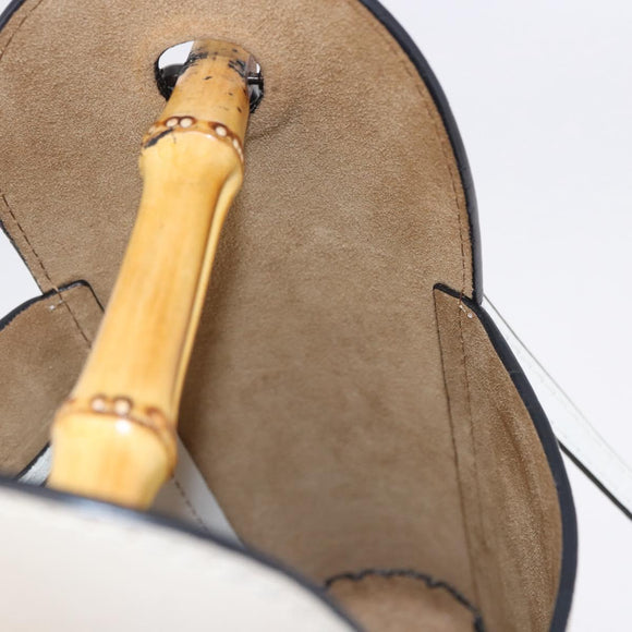LOEWE Bamboo Bucket Hand Bag Leather 2way Ivory Auth 195342A