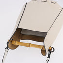 LOEWE Bamboo Bucket Hand Bag Leather 2way Ivory Auth 195342A-7