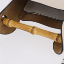 LOEWE Bamboo Bucket Hand Bag Leather 2way Ivory Auth 195342A-8