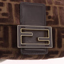 FENDI Zucca Canvas Mamma Baguette Shoulder Bag Brown Gold Auth 195343M-17