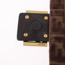 FENDI Zucca Canvas Mamma Baguette Shoulder Bag Brown Gold Auth 195343M-18