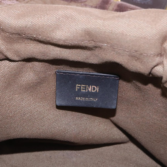 FENDI Zucca Canvas Mamma Baguette Shoulder Bag Brown Gold Auth 195343M