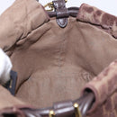 FENDI Zucca Canvas Mamma Baguette Shoulder Bag Brown Gold Auth 195343M-21