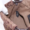 FENDI Zucca Canvas Mamma Baguette Shoulder Bag Brown Gold Auth 195343M-22